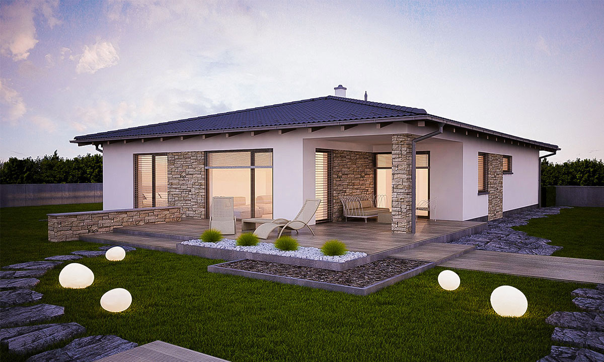 dobro Luxusný bungalov s dvojgarážou - vizualizácia 01