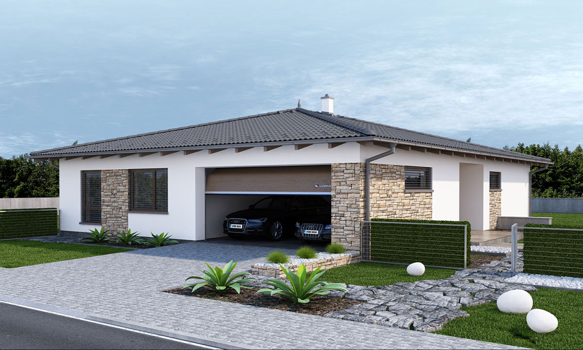 dobro Luxusný bungalov s dvojgarážou - vizualizácia 02