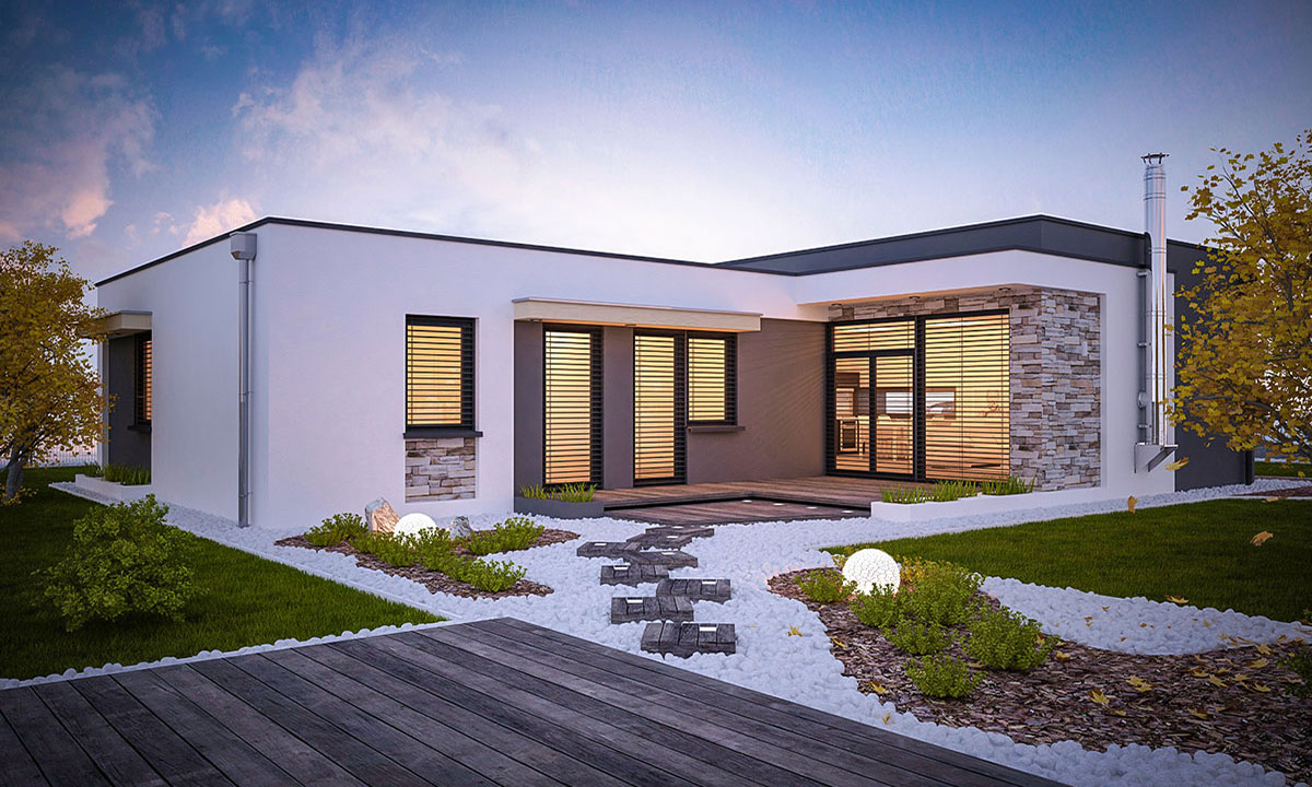 gitaa Projekt domu do tvaru L - vizualizácia 01