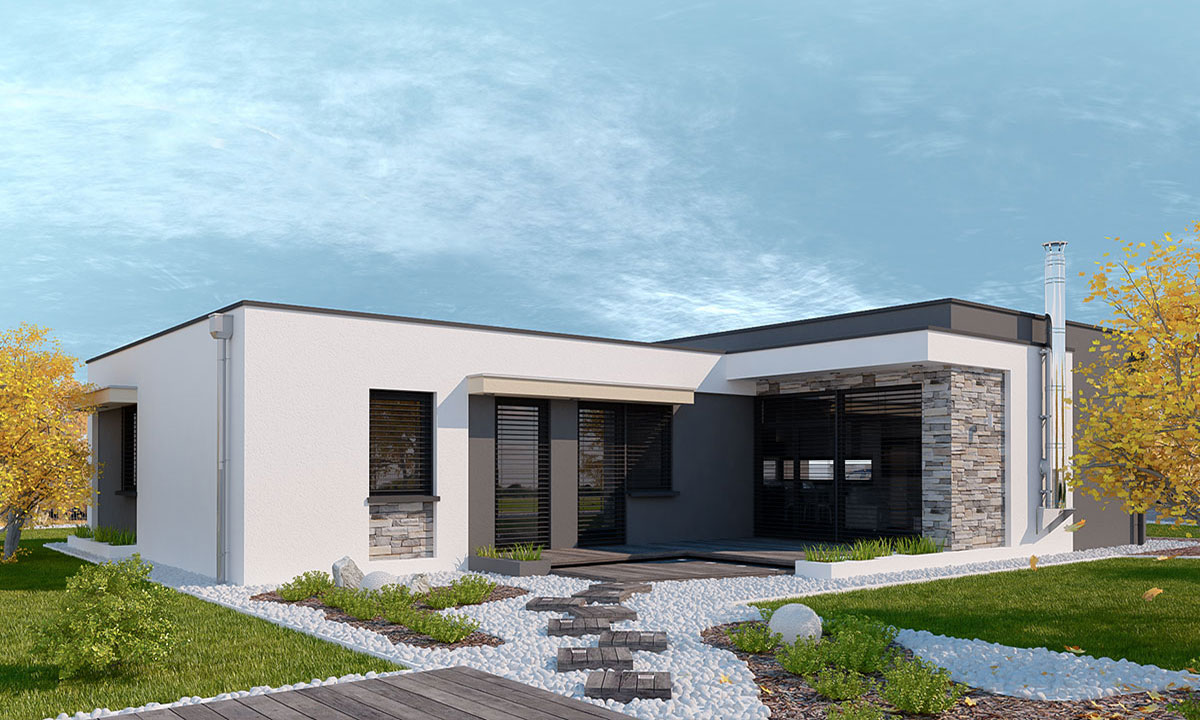 gitaa Projekt domu do tvaru L - vizualizácia 03