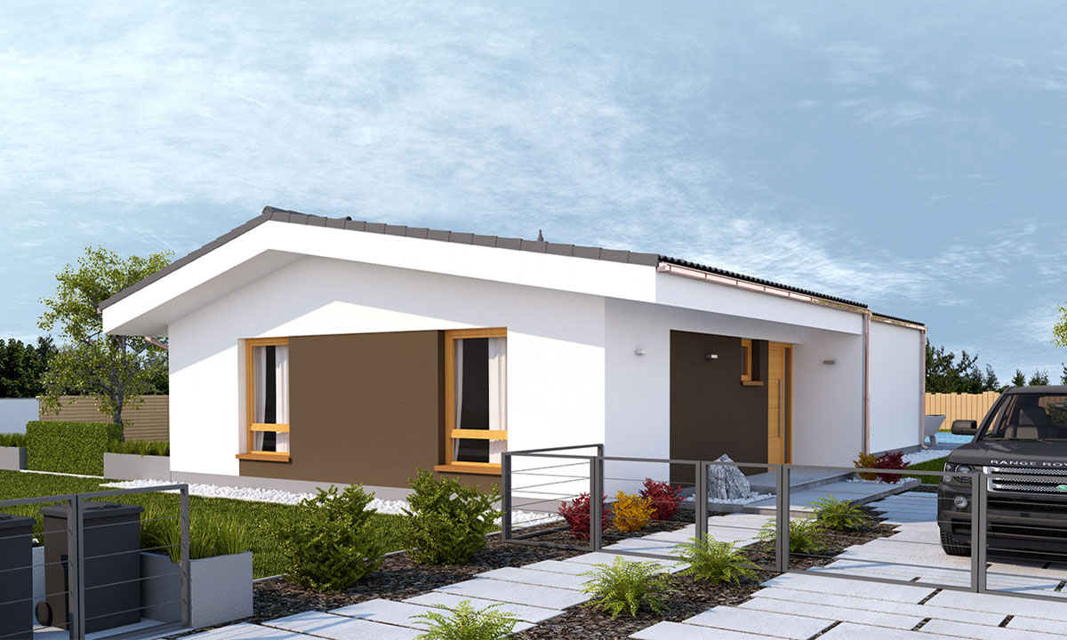 guqin Bungalov na úzke pozemky - vizualizácia 02