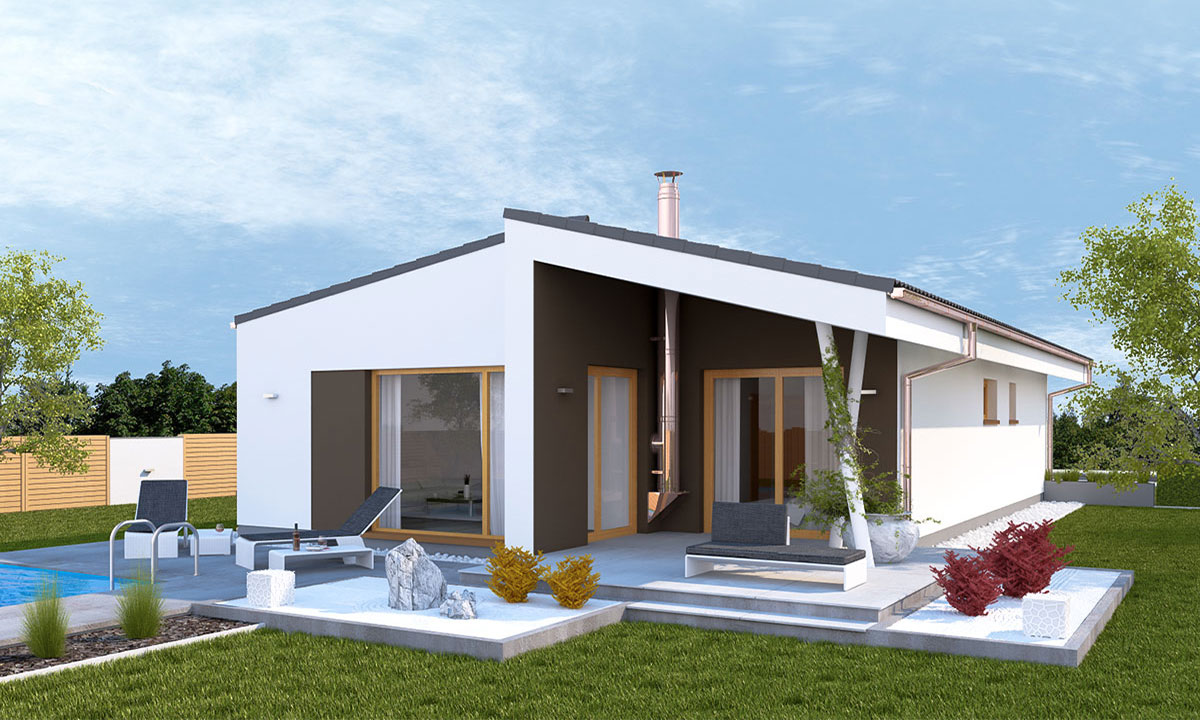 guqin Bungalov na úzke pozemky - vizualizácia 03