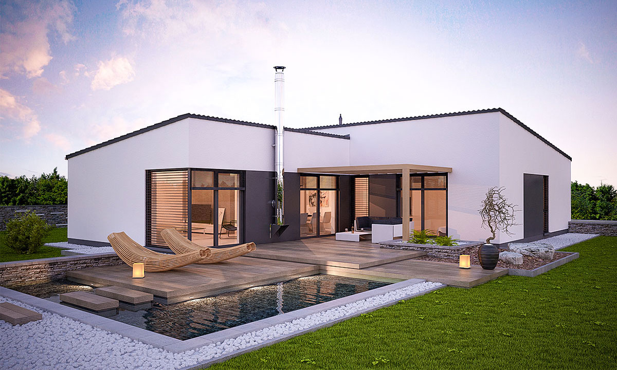 suona Bungalov do tvaru L - vizualizácia 01