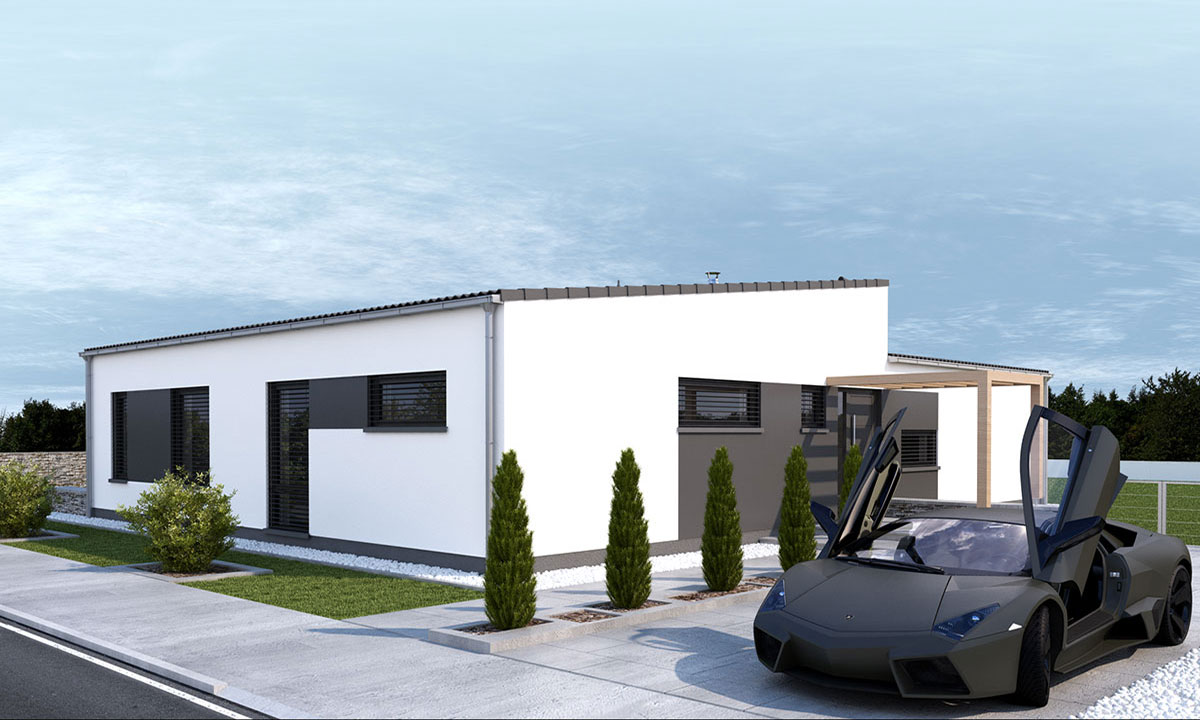 suona Bungalov do tvaru L - vizualizácia 02